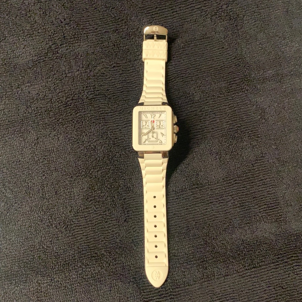 Michele watch white rubber band